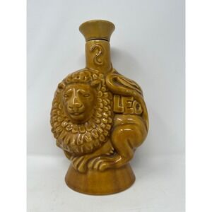 Vintage 1970 Rare Antique Zodiac Series Leo Aquarius Ceramic Decanter Stopper